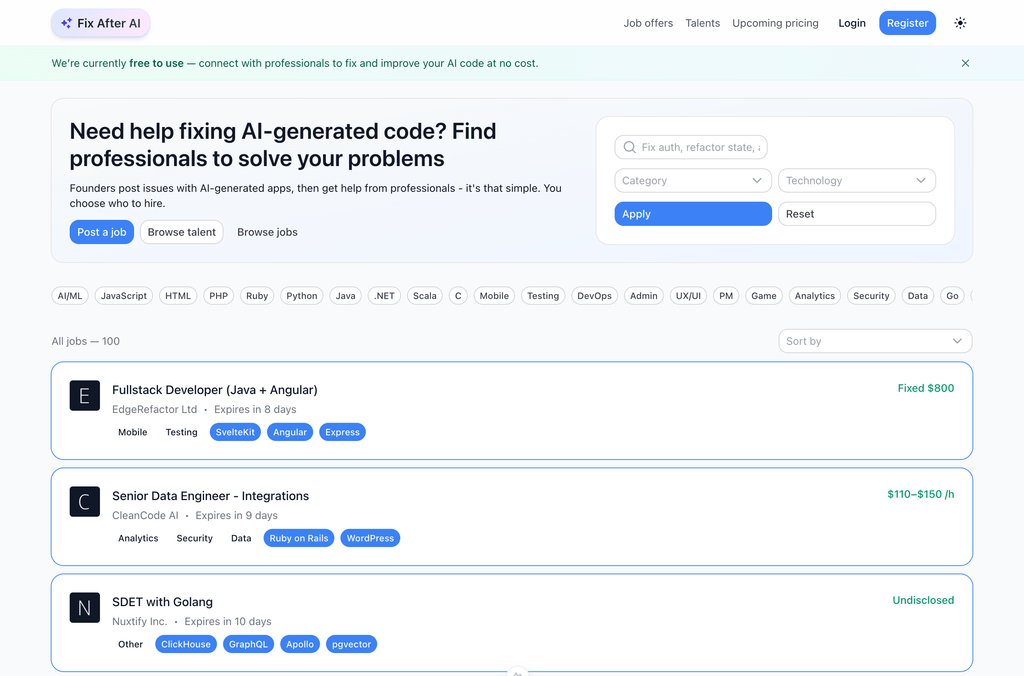 Fix After AI platform preview